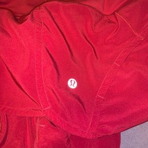 red lululemon shorts